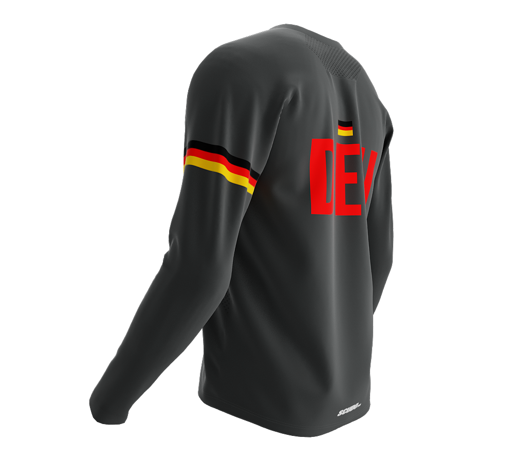 MTB BMX Cycling Jersey Long Sleeve Code Germany Gray for Men and Women