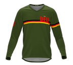 MTB BMX Cycling Jersey Long Sleeve Code Germany Green for Men and Women