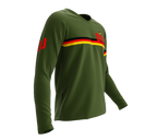 MTB BMX Cycling Jersey Long Sleeve Code Germany Green for Men and Women