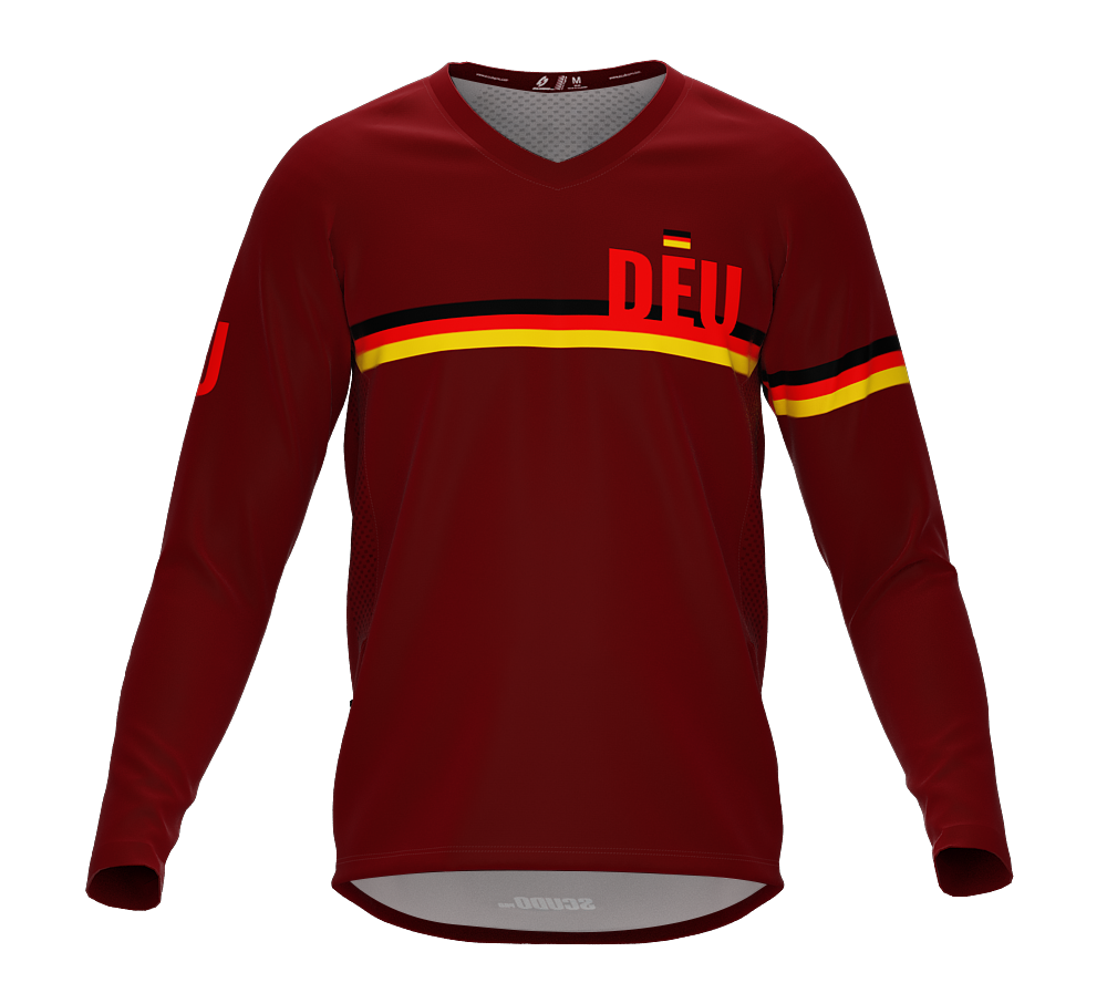 MTB BMX Cycling Jersey Long Sleeve Code Germany Vine for Men and Women