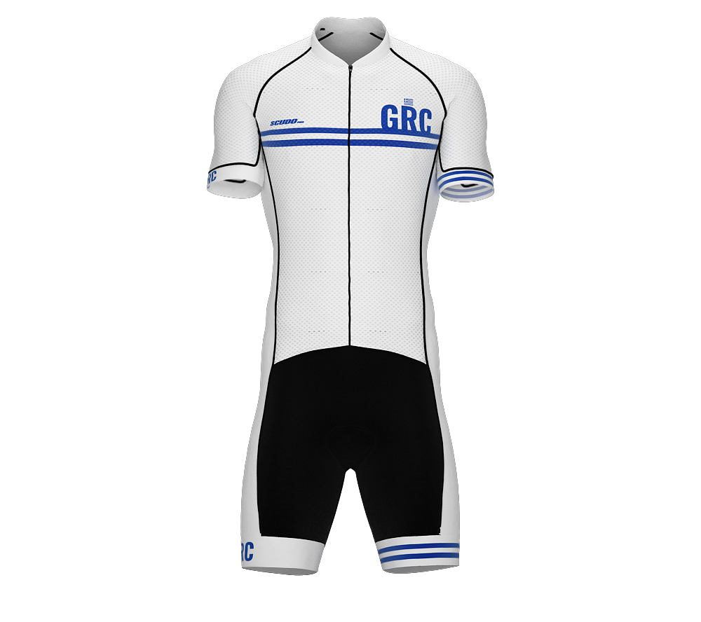 Greece White Code Cycling Speedsuit for Men
