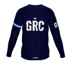 MTB BMX Cycling Jersey Long Sleeve Code Greece Blue for Men and Women