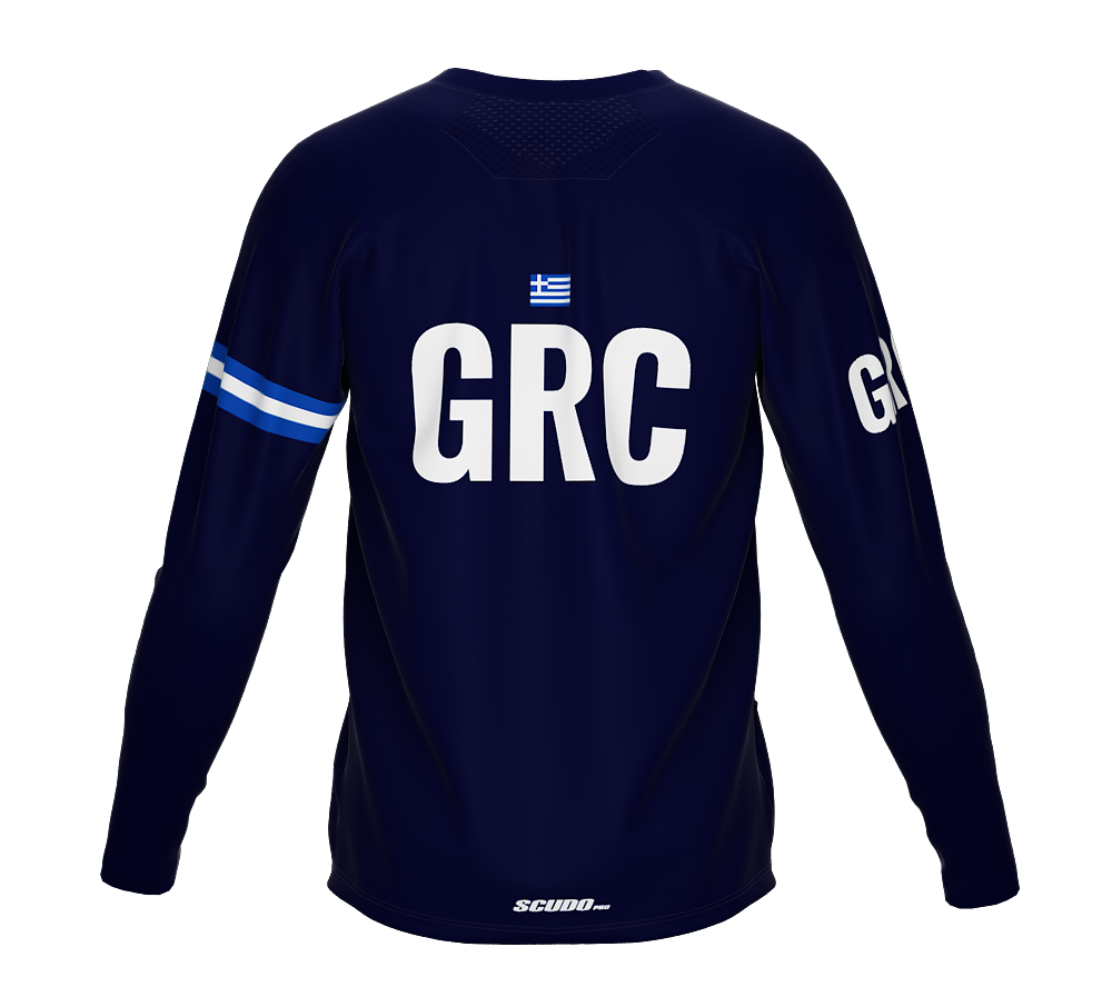 MTB BMX Cycling Jersey Long Sleeve Code Greece Blue for Men and Women