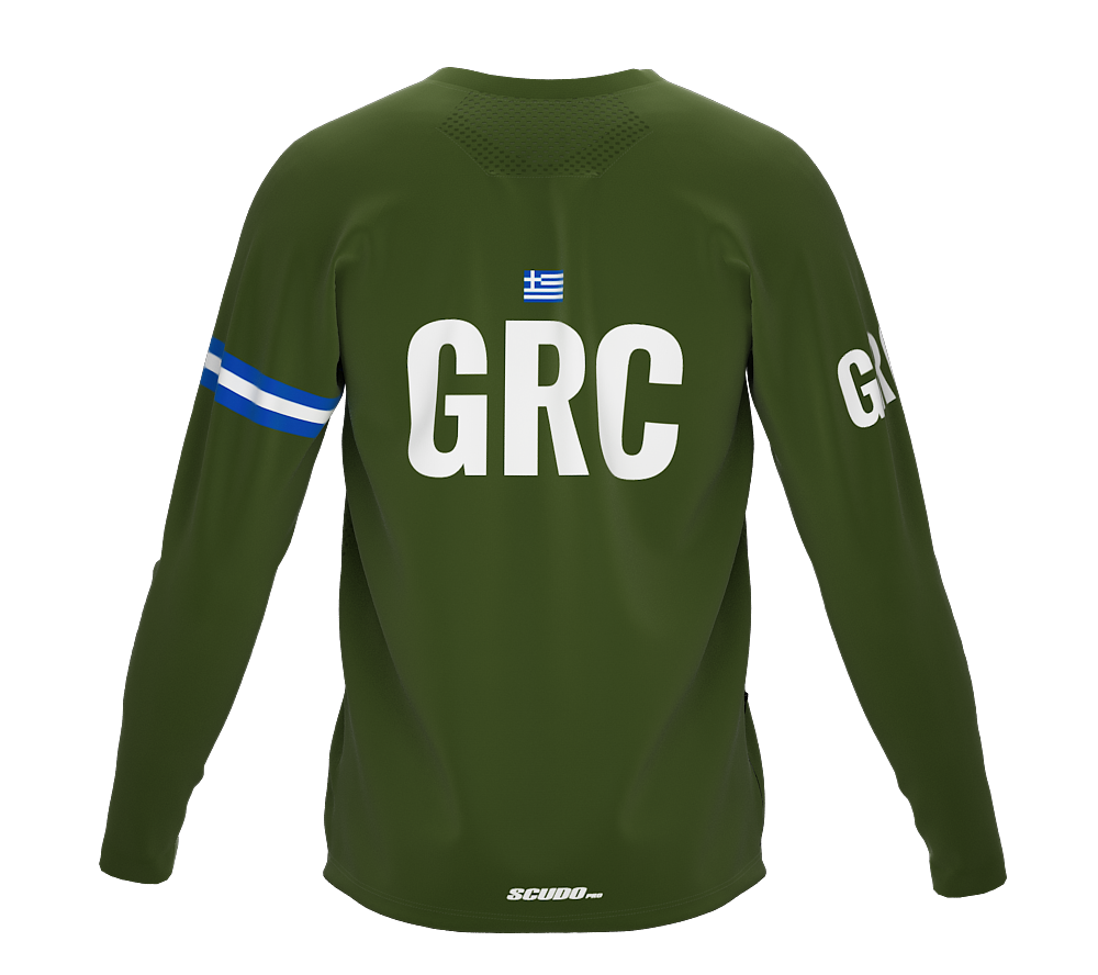 MTB BMX Cycling Jersey Long Sleeve Code Greece Green for Men and Women