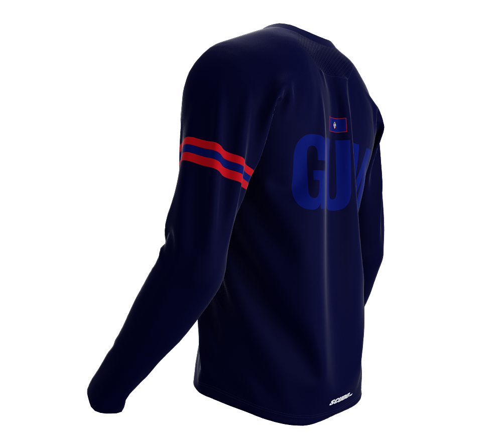 MTB BMX Cycling Jersey Long Sleeve Code Guam Blue for Men and Women