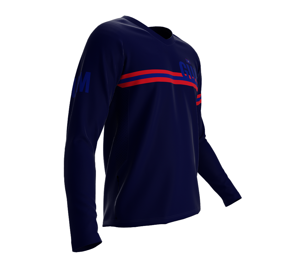 MTB BMX Cycling Jersey Long Sleeve Code Guam Blue for Men and Women