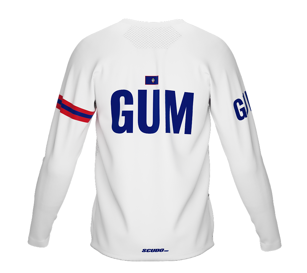 MTB BMX Cycling Jersey Long Sleeve Code Guam White for Men and Women