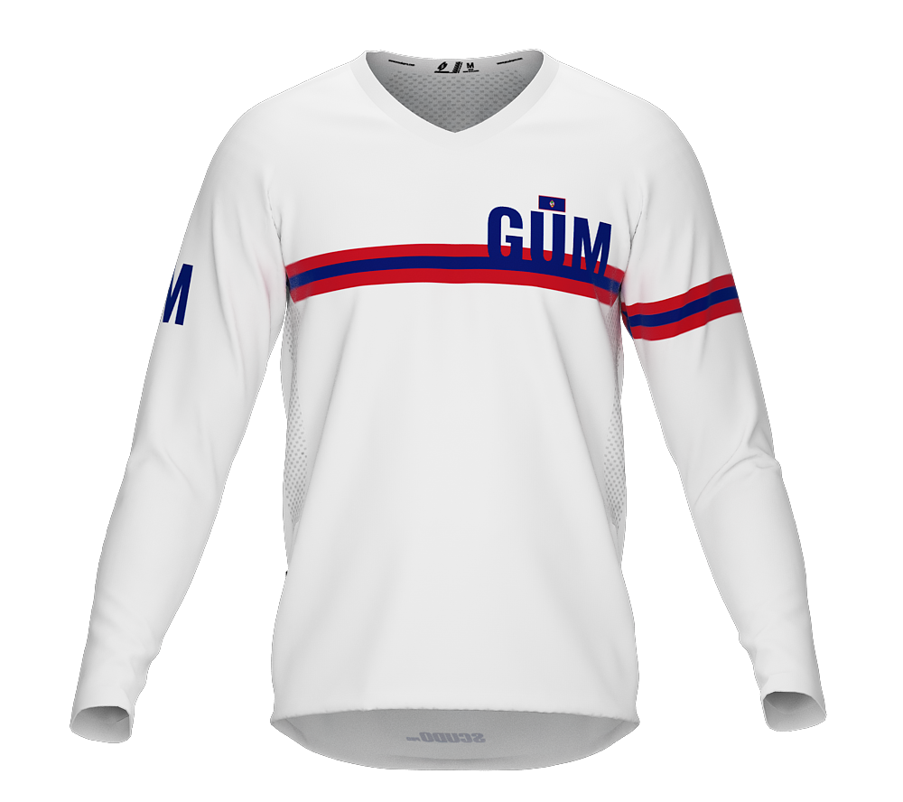 MTB BMX Cycling Jersey Long Sleeve Code Guam White for Men and Women