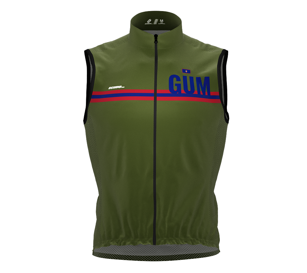 Wind Breaker Cycling Running Sports Vest Guam Country Code for Men 