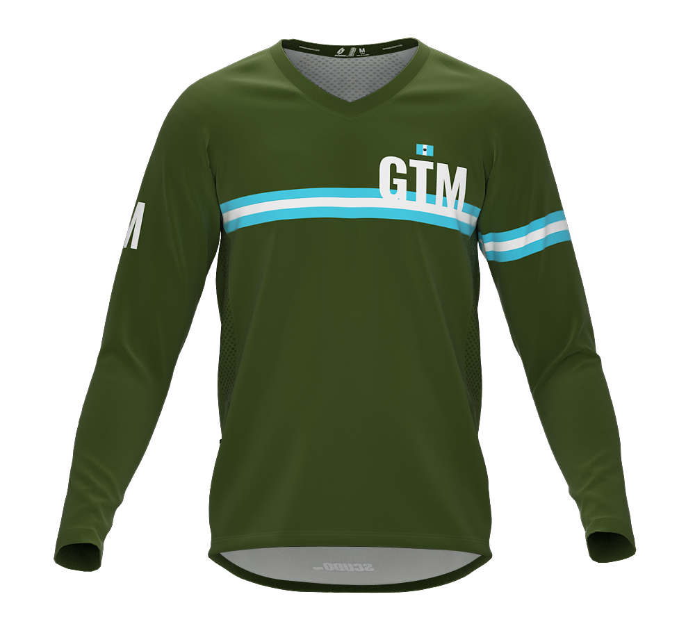MTB BMX Cycling Jersey Long Sleeve Code Guatemala Green for Men and Women