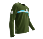 MTB BMX Cycling Jersey Long Sleeve Code Guatemala Green for Men and Women