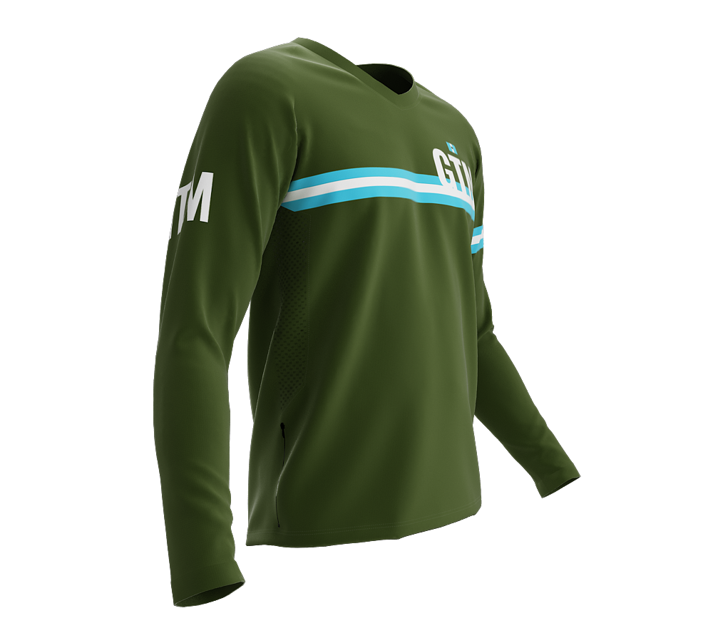 MTB BMX Cycling Jersey Long Sleeve Code Guatemala Green for Men and Women