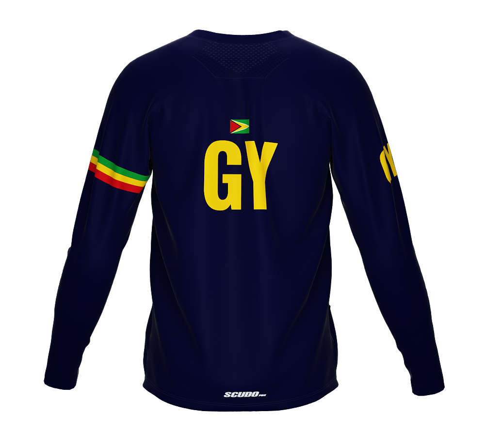 MTB BMX Cycling Jersey Long Sleeve Code Guyana Blue for Men and Women