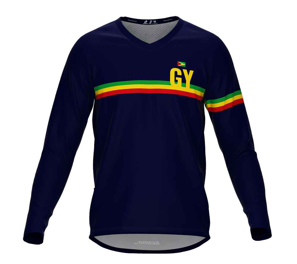 MTB BMX Cycling Jersey Long Sleeve Code Guyana Blue for Men and Women