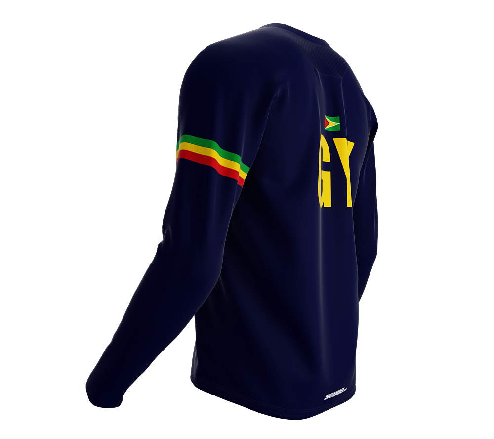 MTB BMX Cycling Jersey Long Sleeve Code Guyana Blue for Men and Women