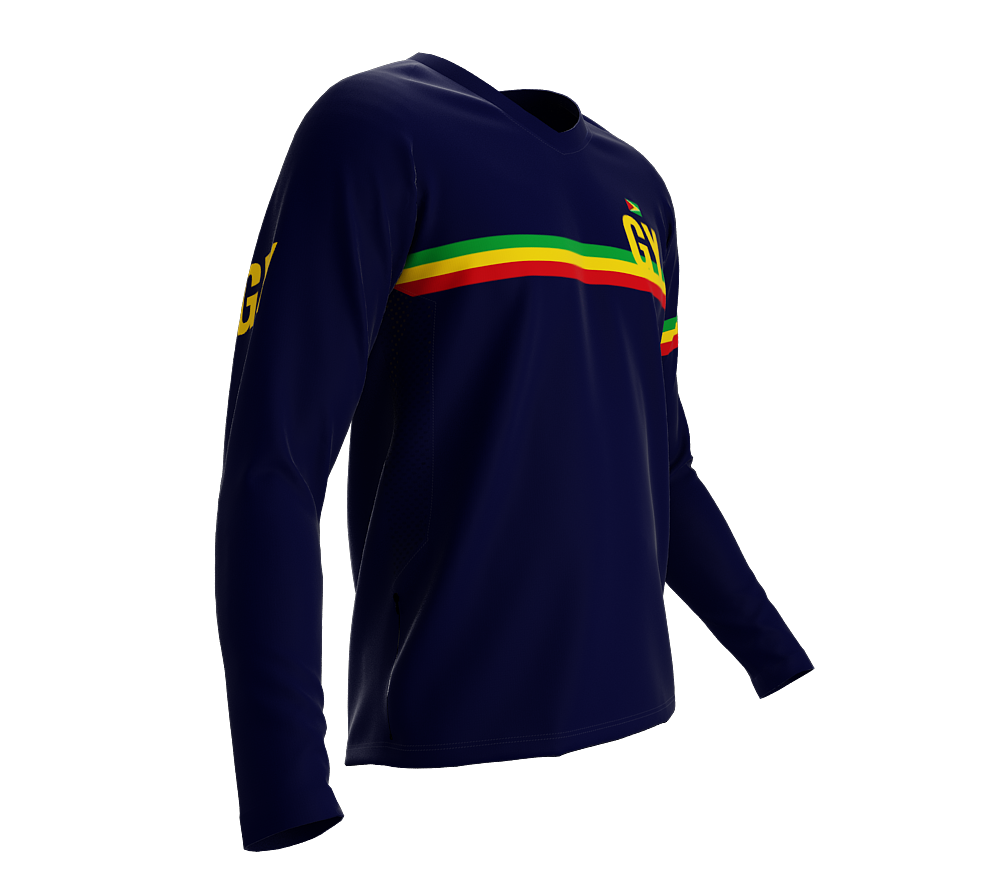 MTB BMX Cycling Jersey Long Sleeve Code Guyana Blue for Men and Women