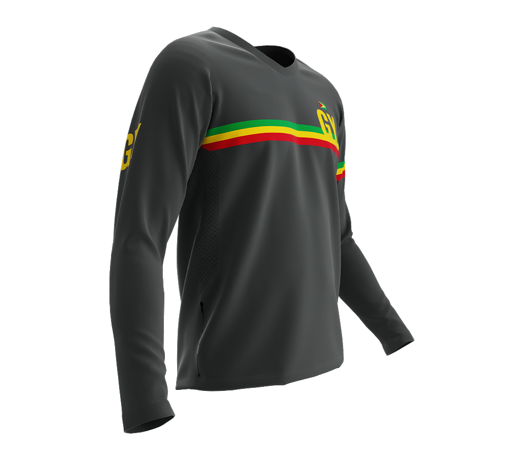 MTB BMX Cycling Jersey Long Sleeve Code Guyana Gray for Men and Women