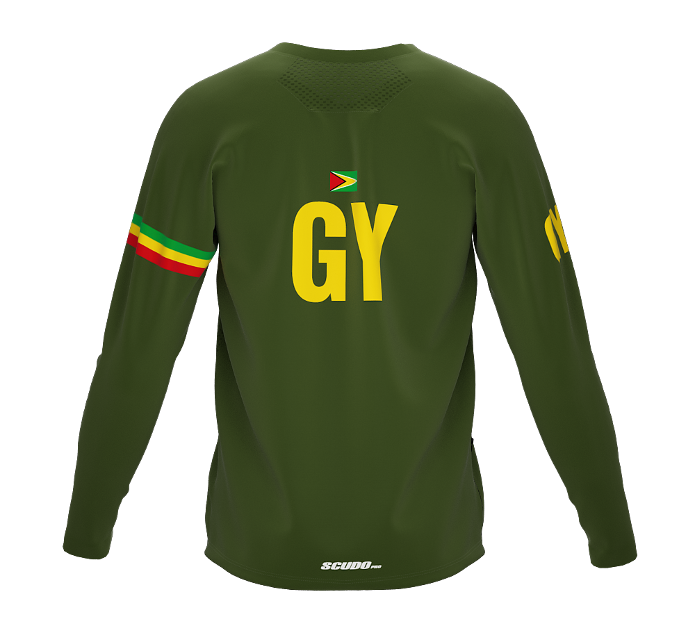 MTB BMX Cycling Jersey Long Sleeve Code Guyana Green for Men and Women