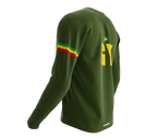 MTB BMX Cycling Jersey Long Sleeve Code Guyana Green for Men and Women