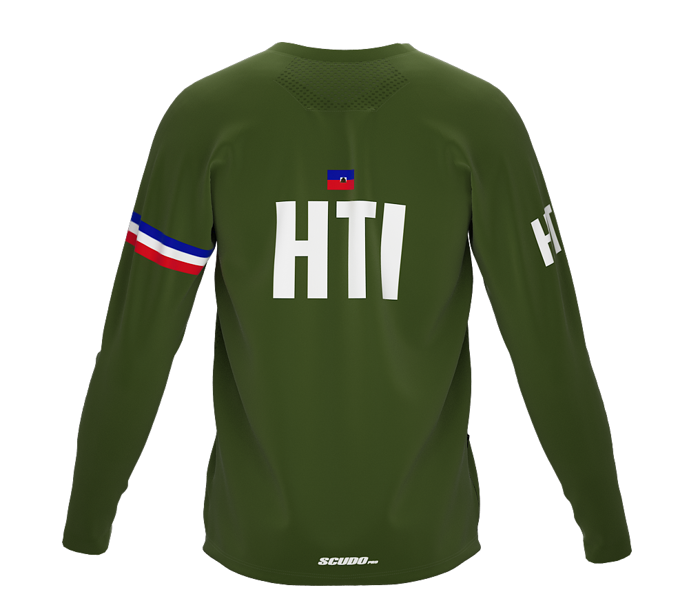 MTB BMX Cycling Jersey Long Sleeve Code Haiti Green for Men and Women