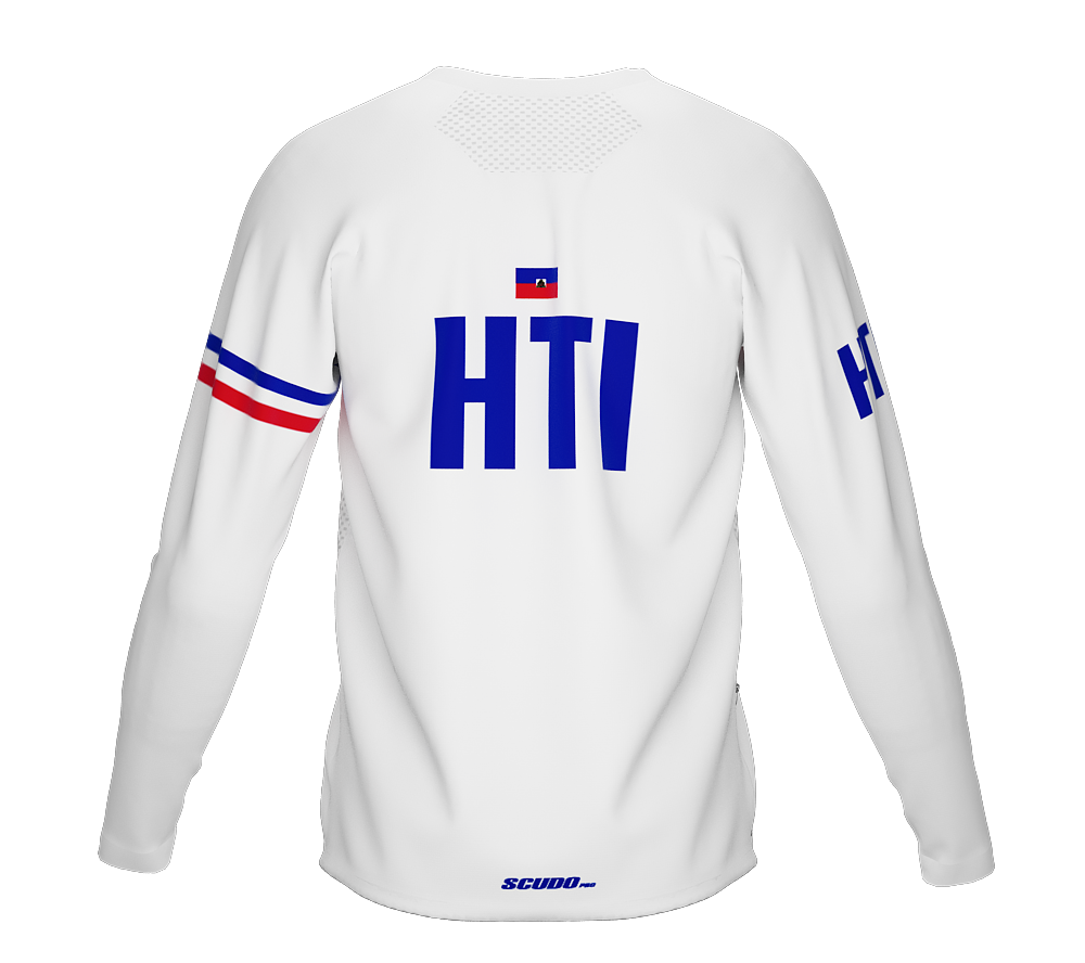 MTB BMX Cycling Jersey Long Sleeve Code Haiti White for Men and Women