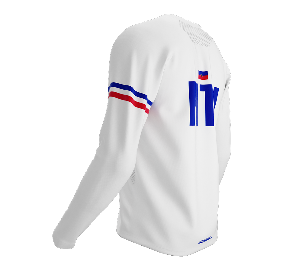 MTB BMX Cycling Jersey Long Sleeve Code Haiti White for Men and Women