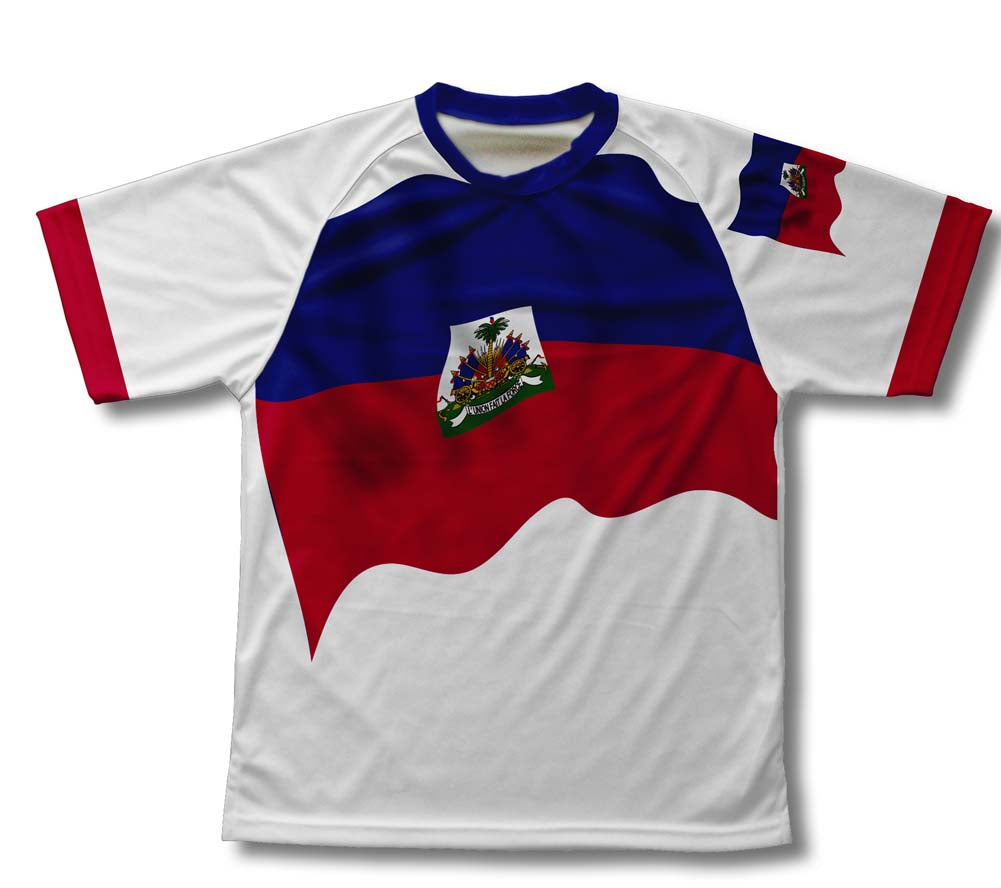Haiti Flag Technical T-Shirt for Men and Women