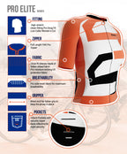 Scudopro Pro-Elite Short Sleeve Cycling Pro Fit Jersey Gradient Intense Orange for Women