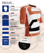ScudoPro Elite Fit Short Sleeve Cycling Jersey Retro Classical Red |  Men and Women