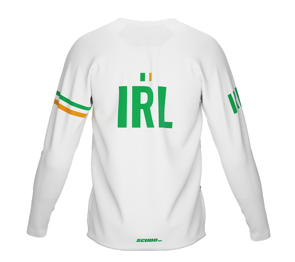 MTB BMX Cycling Jersey Long Sleeve Code Ireland White for Men and Women