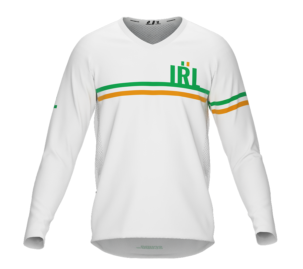 MTB BMX Cycling Jersey Long Sleeve Code Ireland White for Men and Women