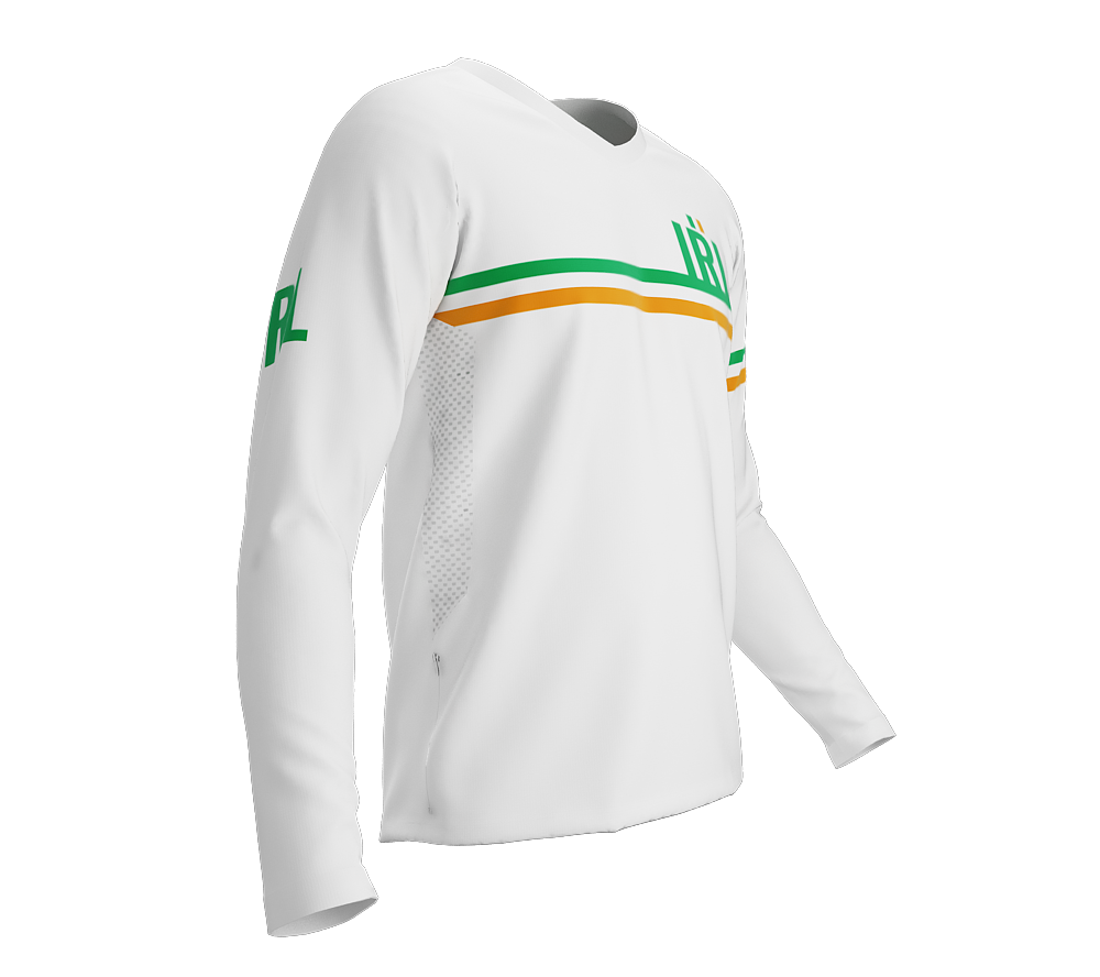 MTB BMX Cycling Jersey Long Sleeve Code Ireland White for Men and Women