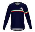 MTB BMX Cycling Jersey Long Sleeve Code Italy Blue for Men and Women