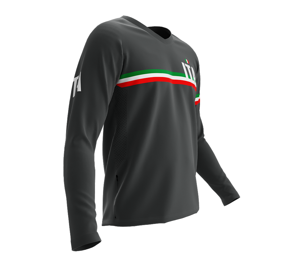 MTB BMX Cycling Jersey Long Sleeve Code Italy Gray for Men and Women