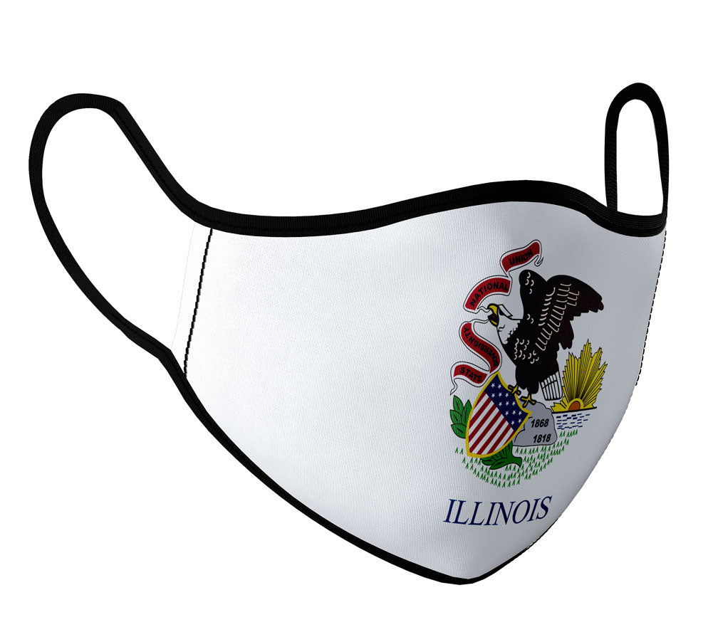Illinois - Face Mask with fluid and moisture resistant fabric. Reusable and Washable