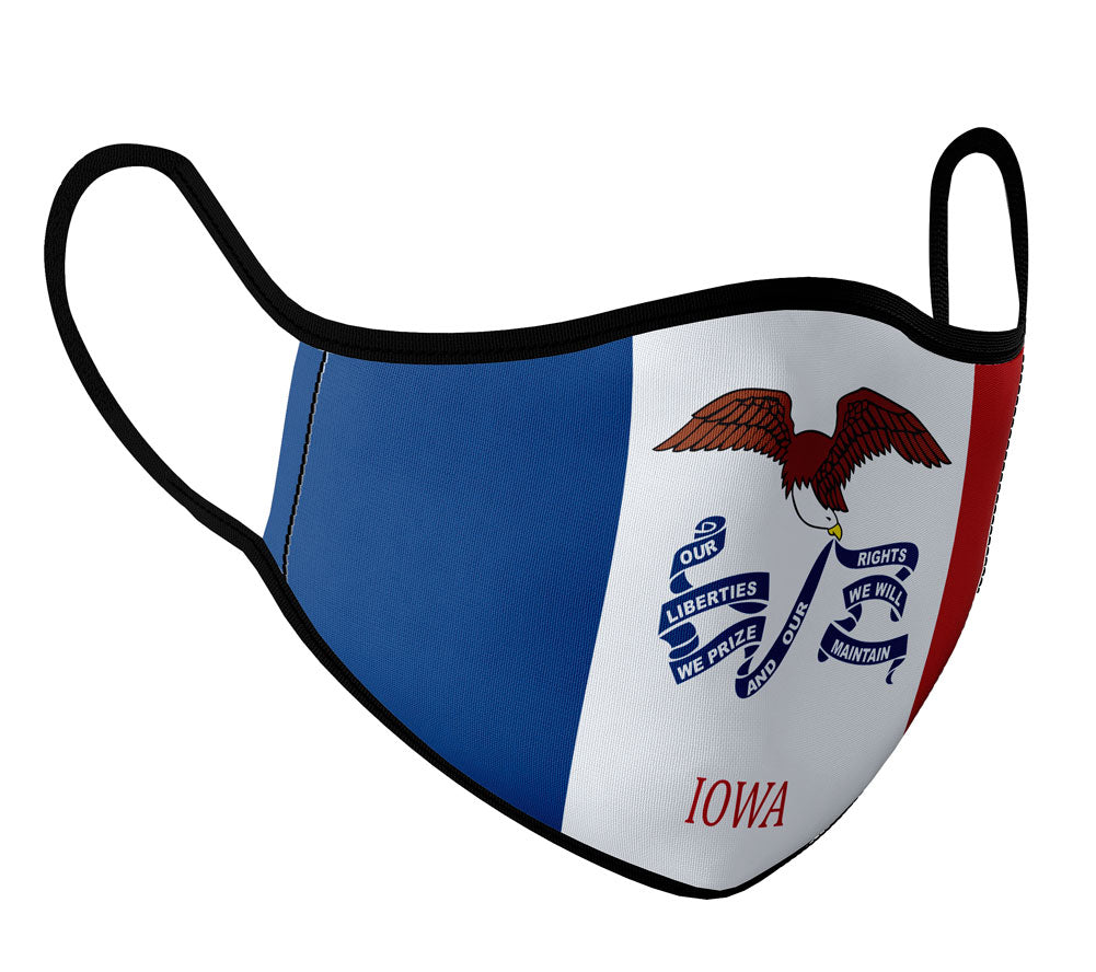 Iowa - Face Mask with fluid and moisture resistant fabric. Reusable and Washable