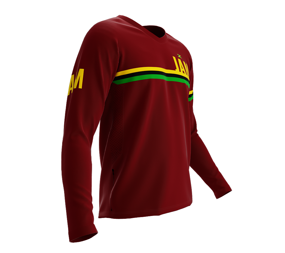 MTB BMX Cycling Jersey Long Sleeve Code Jamaica Vine for Men and Women