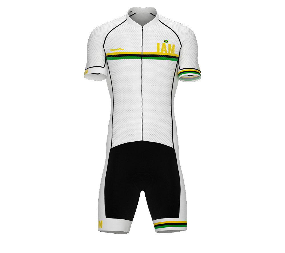 Jamaica White Code Cycling Speedsuit for Men