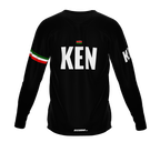 MTB BMX Cycling Jersey Long Sleeve Code Kenya Black for Men and Women