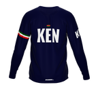 MTB BMX Cycling Jersey Long Sleeve Code Kenya Blue for Men and Women