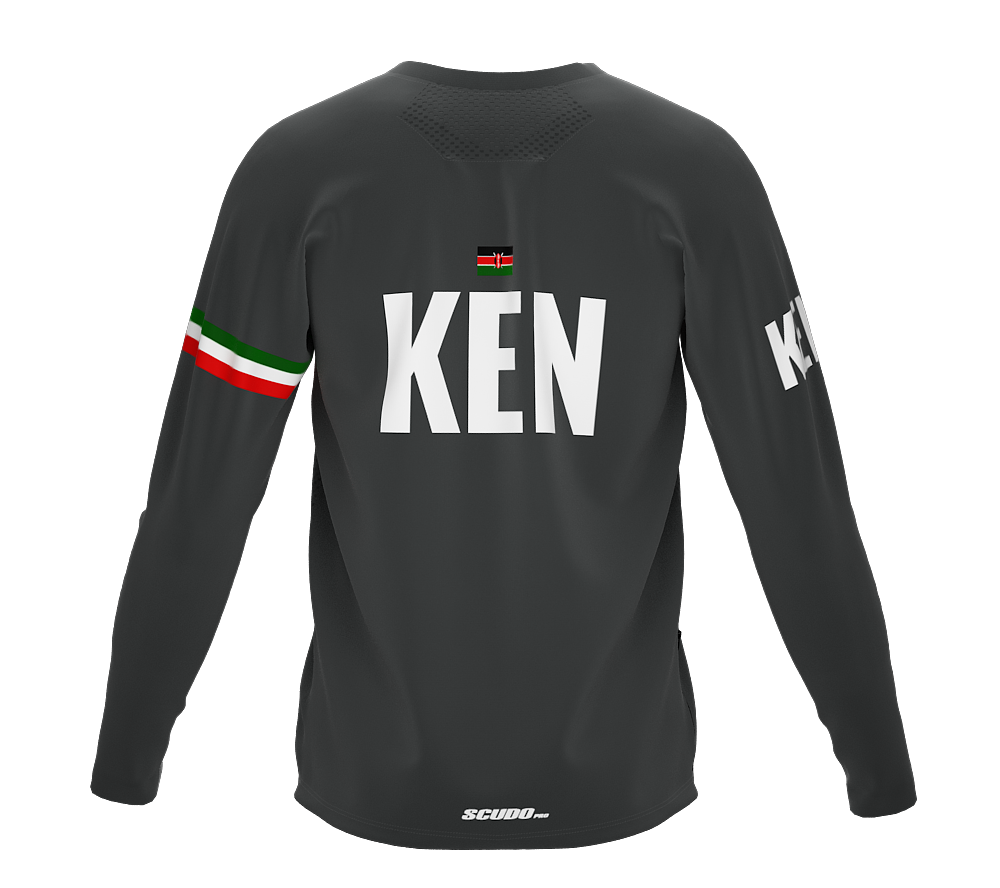 MTB BMX Cycling Jersey Long Sleeve Code Kenya Gray for Men and Women
