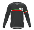 MTB BMX Cycling Jersey Long Sleeve Code Kenya Gray for Men and Women