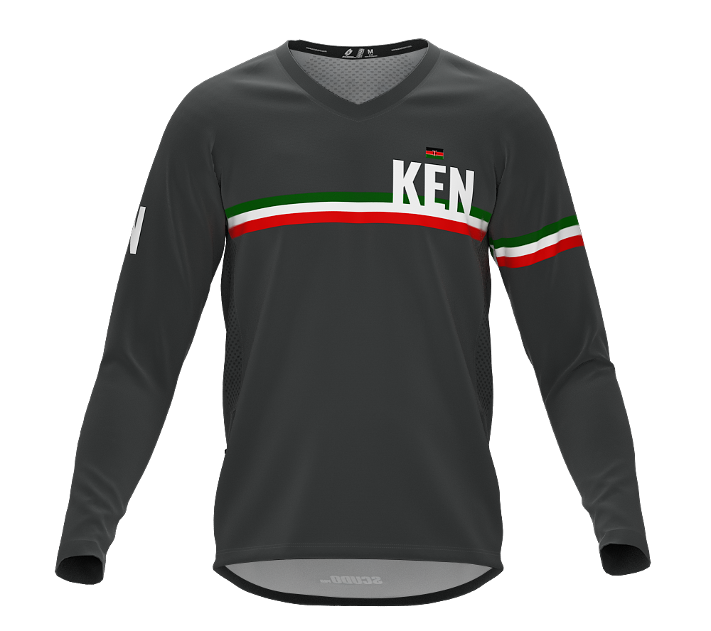 MTB BMX Cycling Jersey Long Sleeve Code Kenya Gray for Men and Women