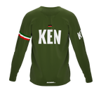 MTB BMX Cycling Jersey Long Sleeve Code Kenya Green for Men and Women