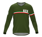 MTB BMX Cycling Jersey Long Sleeve Code Kenya Green for Men and Women