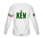 MTB BMX Cycling Jersey Long Sleeve Code Kenya White for Men and Women
