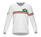 MTB BMX Cycling Jersey Long Sleeve Code Kenya White for Men and Women