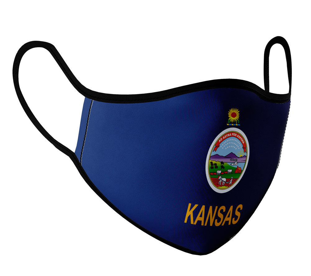Kansas - Face Mask with fluid and moisture resistant fabric. Reusable and Washable