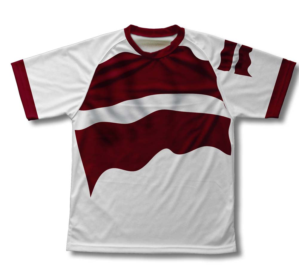 Latvia Flag Technical T-Shirt for Men and Women