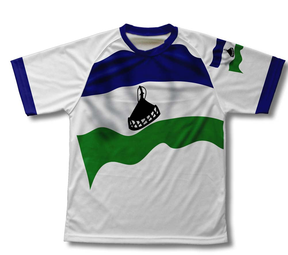 Lesotho Flag Technical T-Shirt for Men and Women